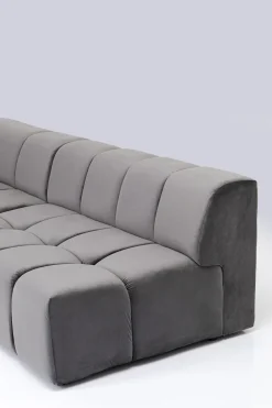 KARE Ecksofa Belami Velvet Grau Links