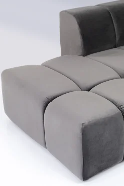 KARE Ecksofa Belami Velvet Grau Links