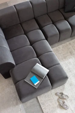 KARE Ecksofa Belami Velvet Grau Links