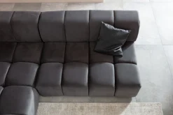 KARE Ecksofa Belami Velvet Grau Links