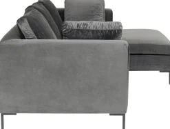 KARE Ecksofa Gianni Velvet Grau 270x167cm Rechts