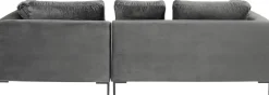 KARE Ecksofa Gianni Velvet Grau 270x167cm Rechts