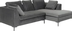 KARE Ecksofa Gianni Velvet Grau 270x167cm Rechts