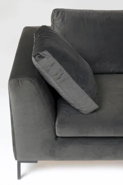 KARE Ecksofa Gianni Velvet Grau 270x167cm Rechts