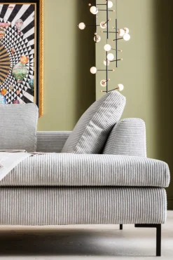 KARE Ecksofa Gianni Cord Grau Rechts