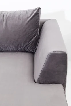 KARE Ecksofa Gianni Velvet Grau Rechts Schwarz