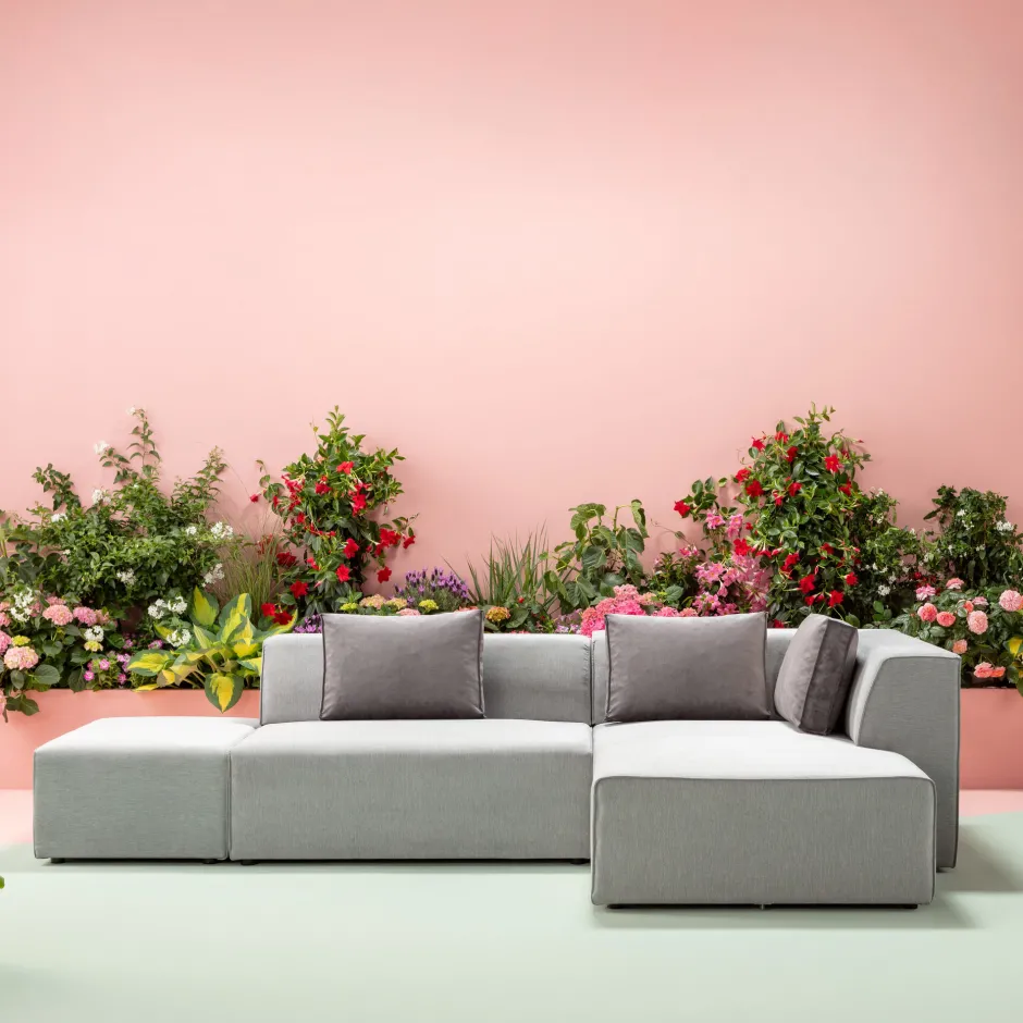 KARE Ecksofa Infinity Ottomane Grau Rechts