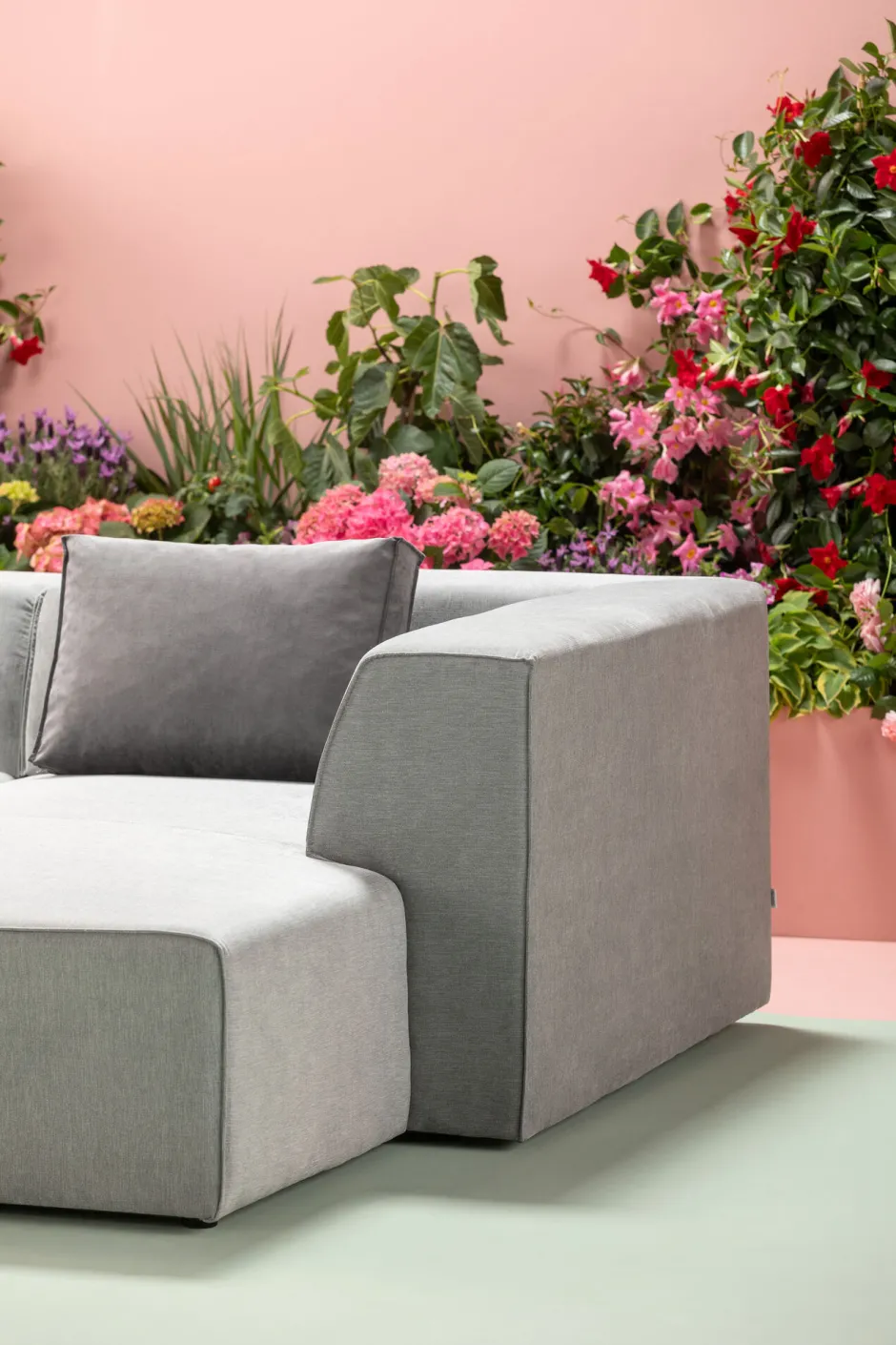 KARE Ecksofa Infinity Ottomane Grau Rechts