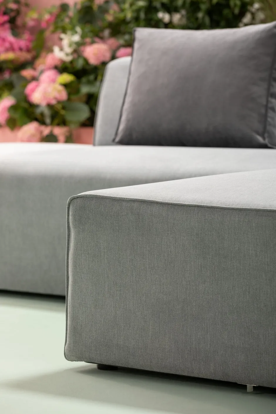 KARE Ecksofa Infinity Ottomane Grau Rechts