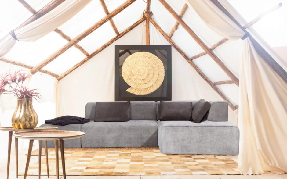 KARE Ecksofa Infinity Ottomane Grau Rechts