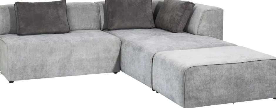 KARE Ecksofa Infinity Ottomane Grau Rechts