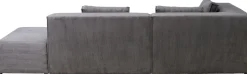 KARE Ecksofa Infinity Ottomane Cord Grau Links