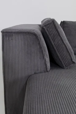 KARE Ecksofa Infinity Ottomane Cord Grau Links