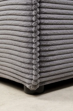 KARE Ecksofa Infinity Ottomane Cord Grau Links