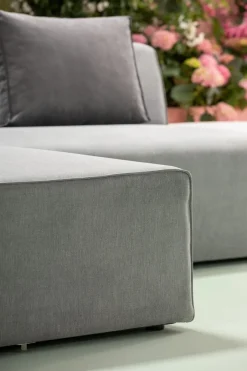 KARE Ecksofa Infinity Ottomane Grau Links