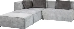 KARE Ecksofa Infinity Ottomane Grau Links