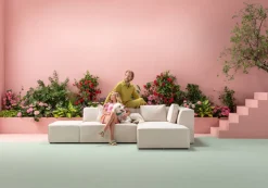 KARE Ecksofa Infinity Ottomane Creme Rechts