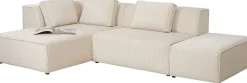 KARE Ecksofa Infinity Ottomane Cord Creme Links