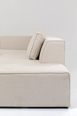 KARE Ecksofa Infinity Ottomane Creme Links