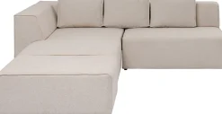 KARE Ecksofa Infinity Ottomane Creme Links