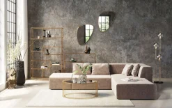 KARE Ecksofa Infinity Velvet Taupe Rechts