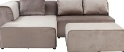 KARE Ecksofa Infinity Velvet Taupe Links