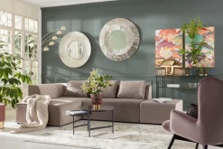 KARE Ecksofa Infinity Velvet Taupe Links