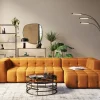 KARE Ecksofa Salamanca Goldbraun Rechts