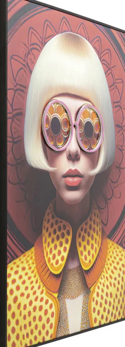 KARE Gerahmtes Bild LED Fancy Blonde Lady 120x80cm