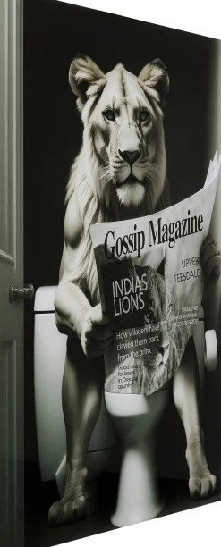 KARE Glasbild Bath Löwin 60x80cm