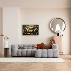 KARE Glasbild Garage Motorbike 60x80cm