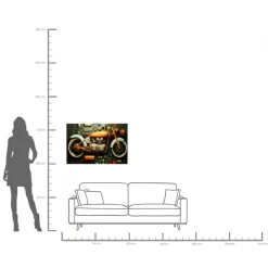 KARE Glasbild Garage Motorbike 60x80cm