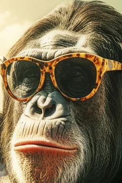 KARE Glasbild Holiday Monkey 80x60cm