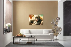 KARE Glasbild Holiday Monkey 80x60cm