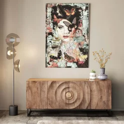 KARE Glasbild Lady Butterfly 100x150cm