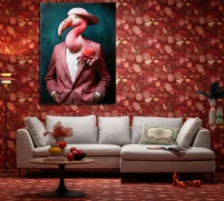 KARE Glasbild Mister Flamingo 120x160cm