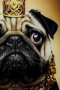 KARE Glasbild Prince Pug 40x60cm