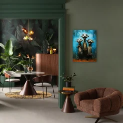 KARE Glasbild Singing Meerkats 60x80cm