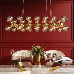 KARE Hängeleuchte Atomic Balls Brass 140cm