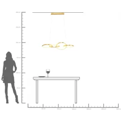 KARE Hängeleuchte Galaxy LED Gold 155cm