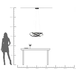 KARE Hängeleuchte Saturn Schwarz Ø72cm
