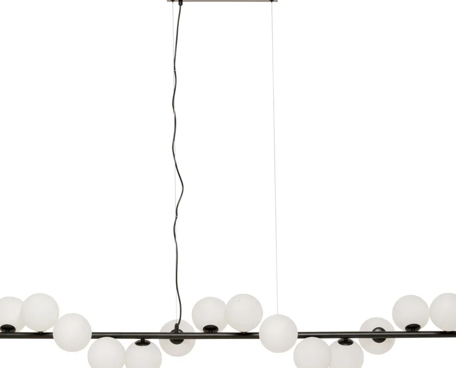 KARE Hängeleuchte Scala Balls Milky Schwarz 150cm