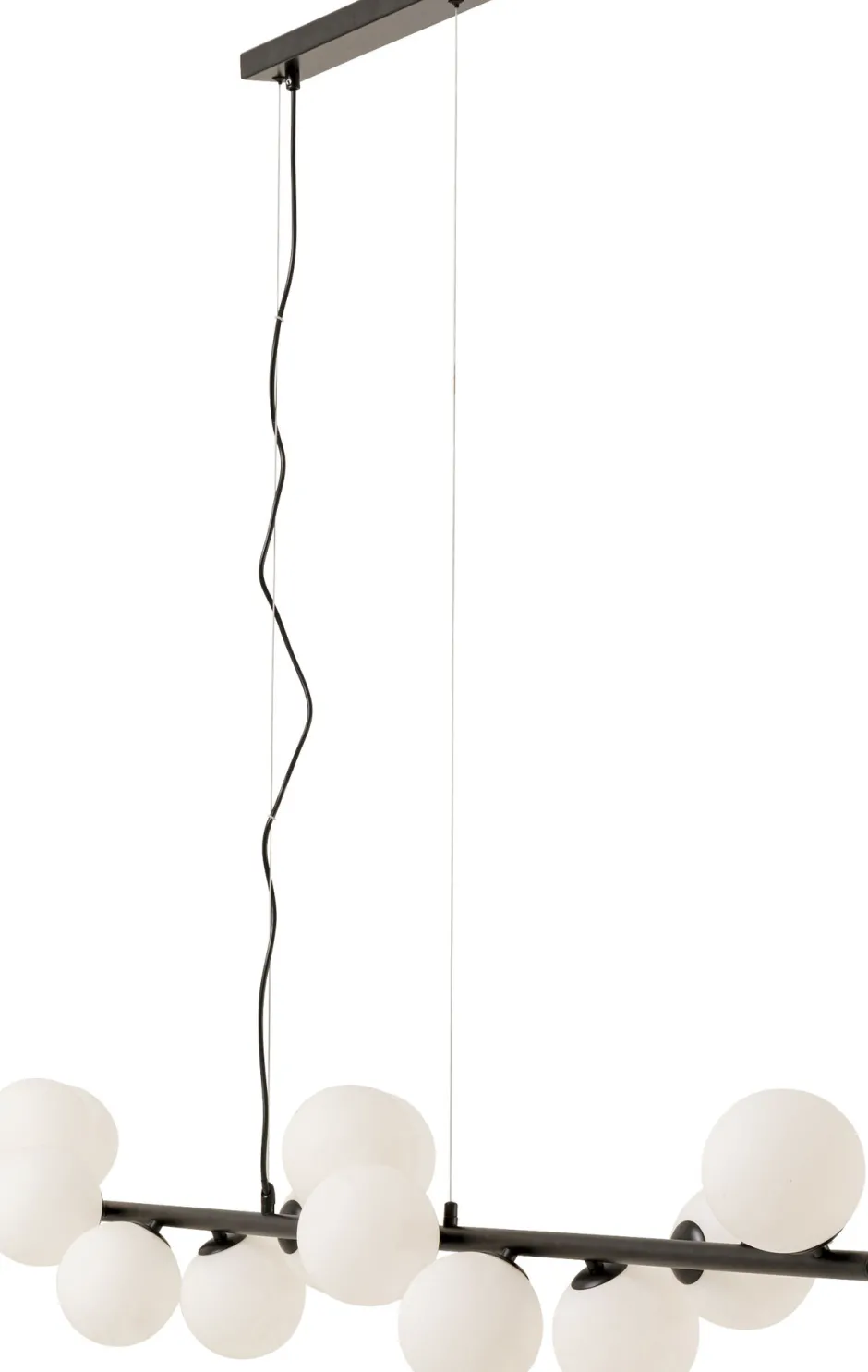 KARE Hängeleuchte Scala Balls Milky Schwarz 150cm