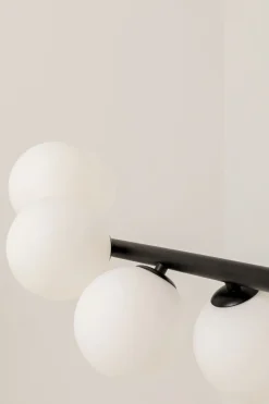KARE Hängeleuchte Scala Balls Milky Schwarz 150cm