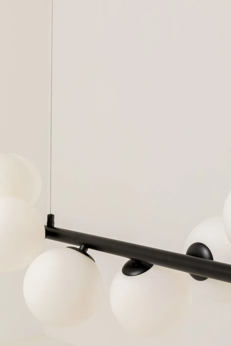 KARE Hängeleuchte Scala Balls Milky Schwarz 150cm
