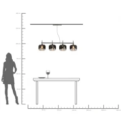 KARE Hängeleuchte Smoke Goblet Quattro Ø25cm