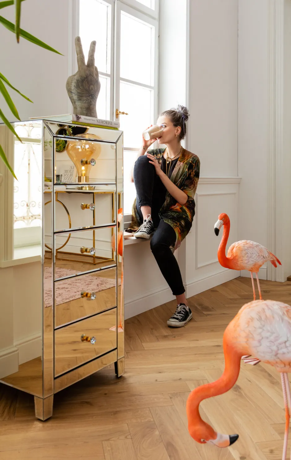 KARE Hochkommode Luxury Pearl 5 Schübe