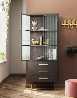 KARE Hochschrank La Gomera 2 Türen 3 Schübe