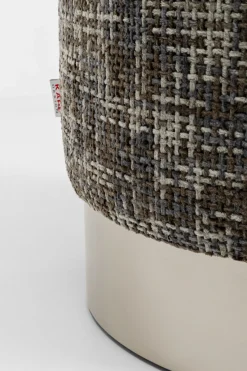 KARE Hocker Berry High Silber Dunkelgrau Ø39cm