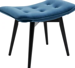 KARE Hocker Black Vicky Velvet Petrol 59x37cm
